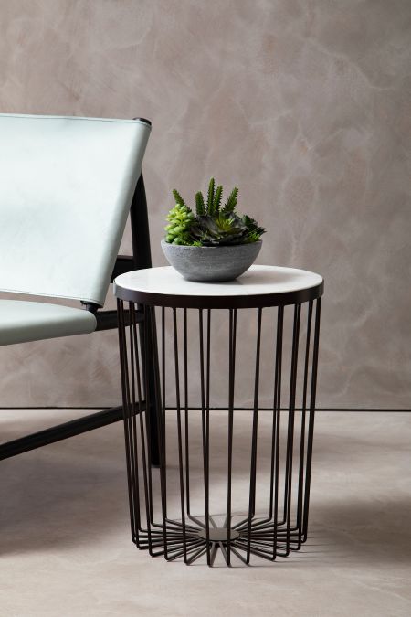 Templario Iron Copper And Bronze Round Side Table - Dendo Design