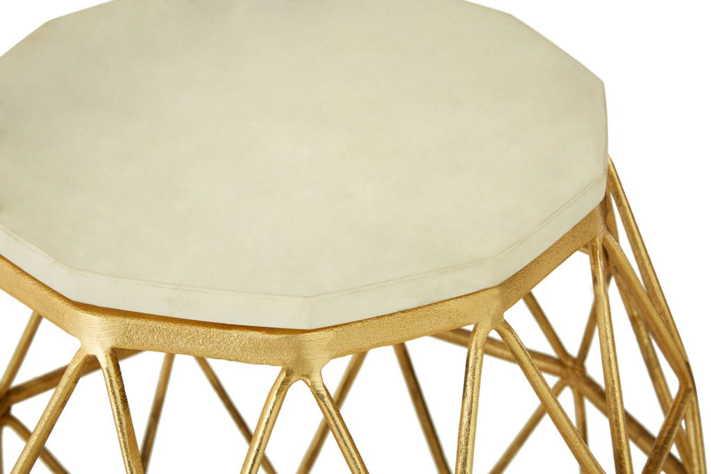 Templario Aluminium And Stone Side Table - Dendo Design