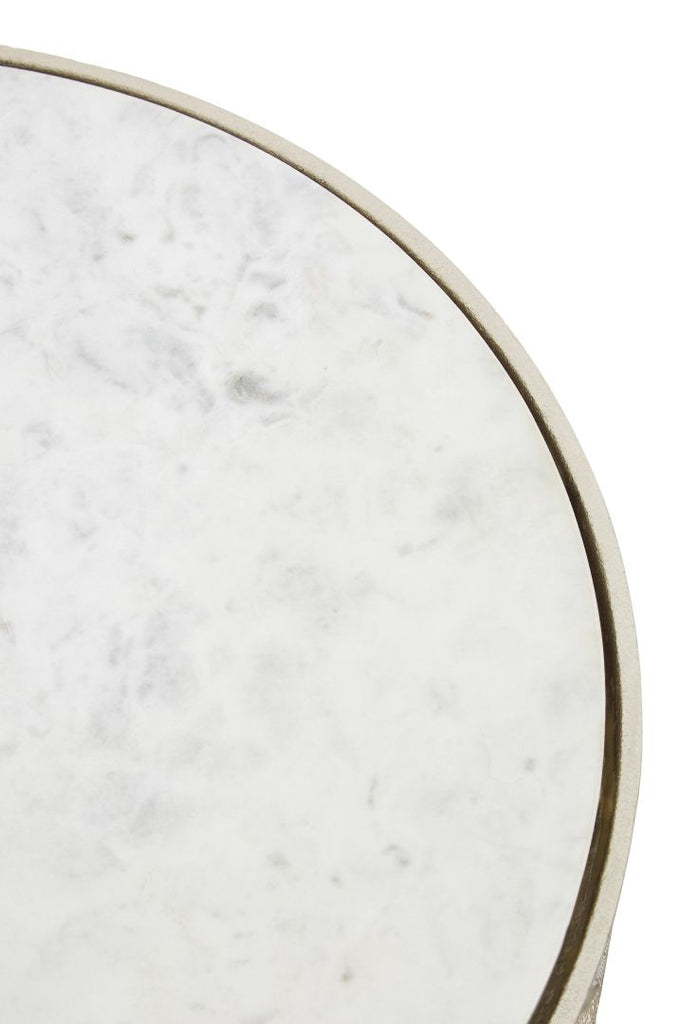 Templario Nickel And Marble Side Tables - Dendo Design