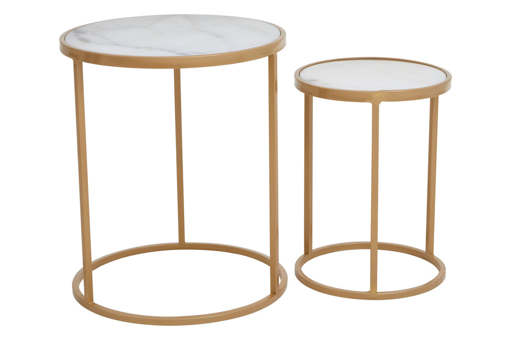 Colvalia Set Of 2 Marble Nesting Tables - Dendo Design