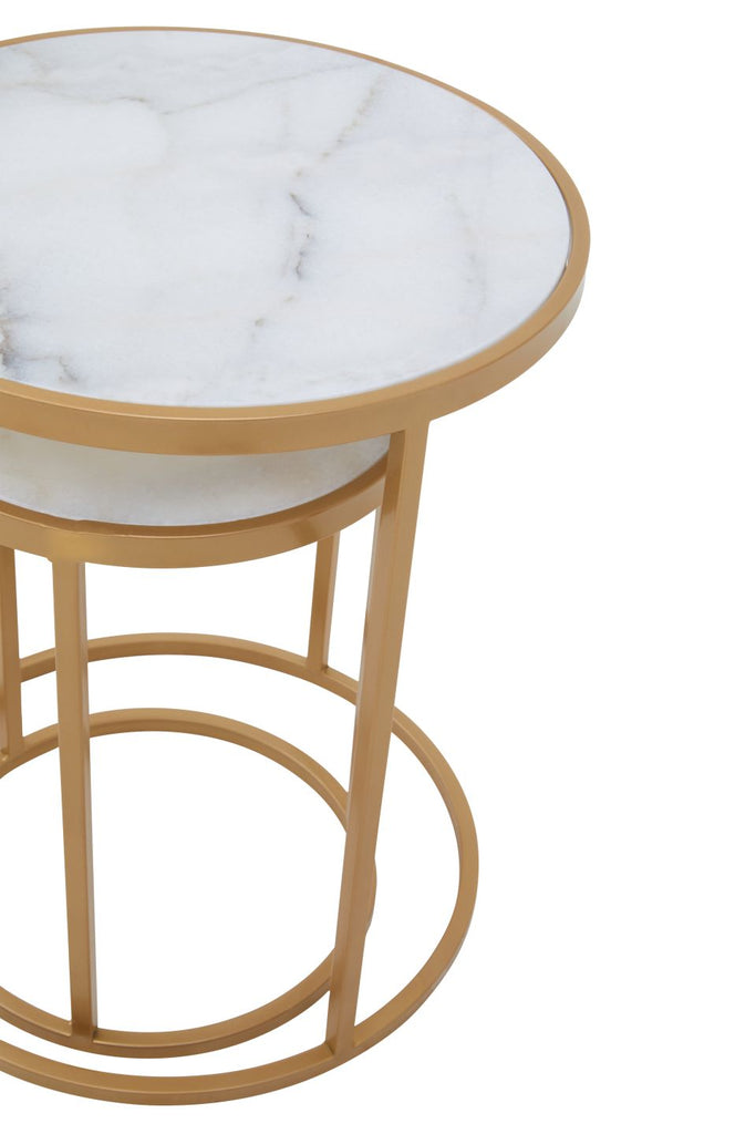 Colvalia Set Of 2 Marble Nesting Tables - Dendo Design