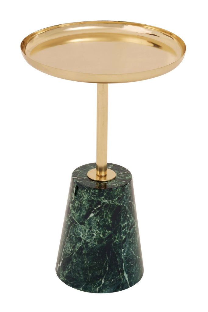 Avolia Gold Side Table With Marble Effect Base - Dendo Design