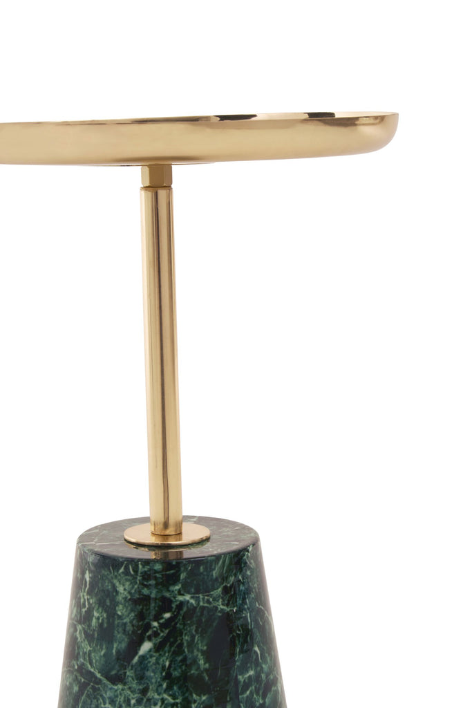 Avolia Gold Side Table With Marble Effect Base - Dendo Design