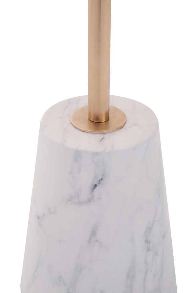 Avolia Brushed Gold Side Table White Marble Effect Base - Dendo Design