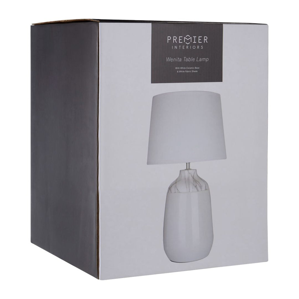 Wenitus White Ceramic Table Lamp - Dendo Design