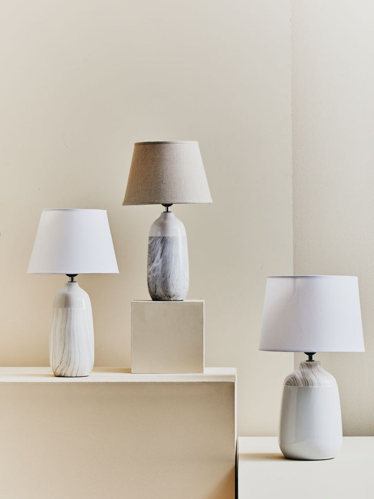 Welo White Ceramic Table Lamp - Dendo Design