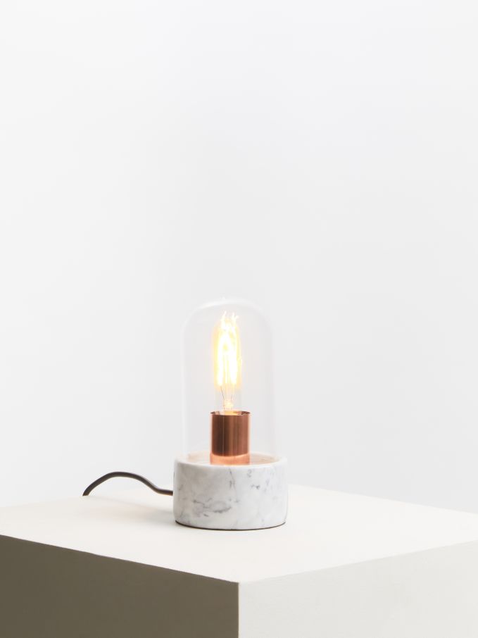 Lamoree Bell Lamp with Grey Marble Base - Dendo Design