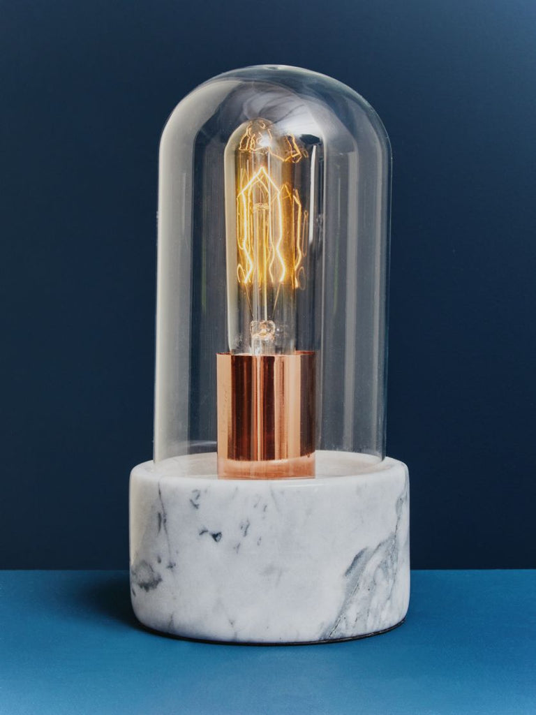 Lamoree Bell Lamp with Grey Marble Base - Dendo Design