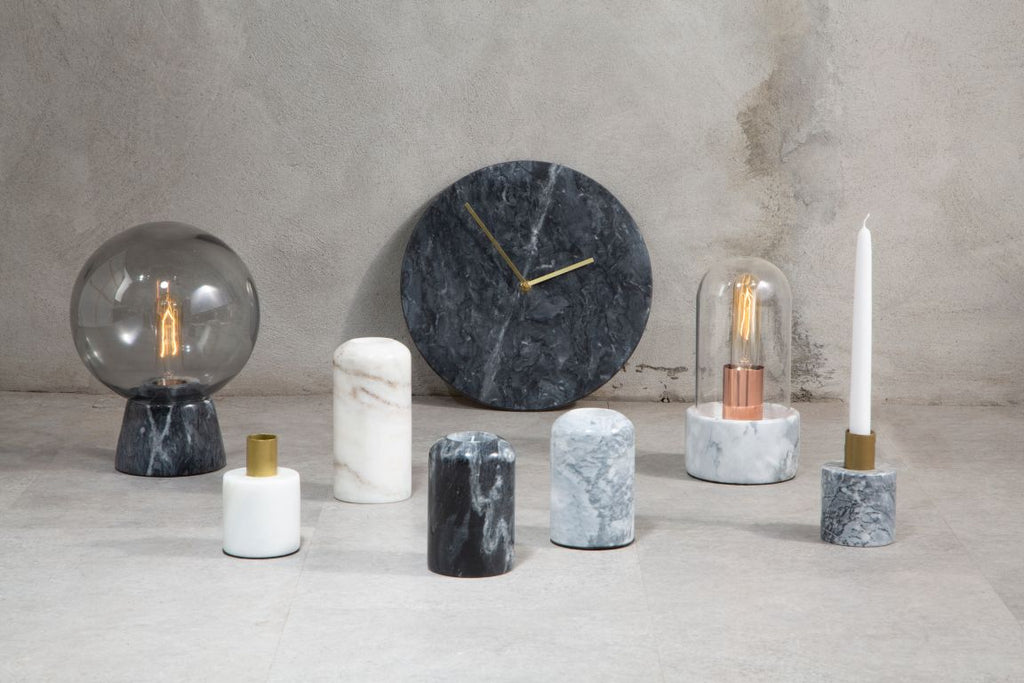 Lamoree Bell Lamp with Grey Marble Base - Dendo Design