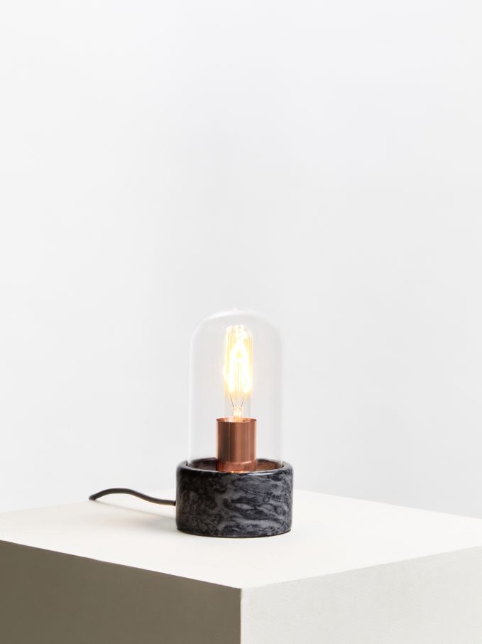 Lamoree Bell Lamp with Black Marble Base - Dendo Design