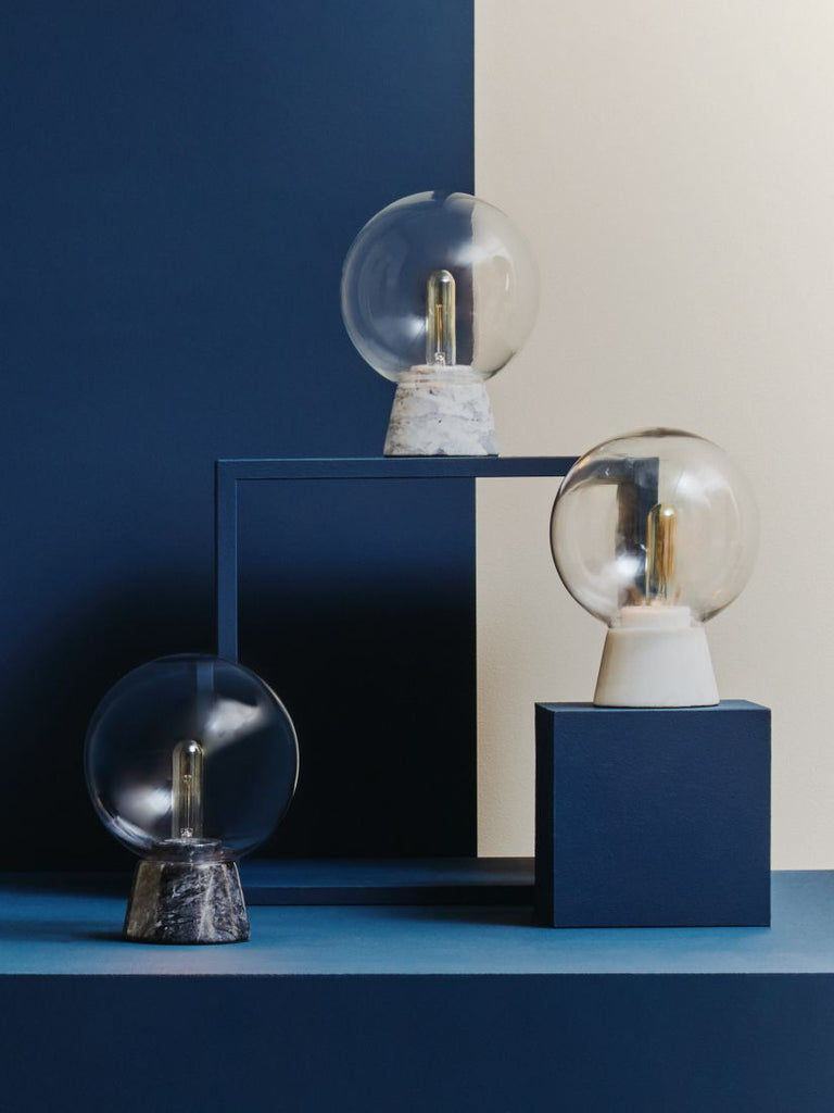 Lamoree Globe Lamp with Grey Marble Base - Dendo Design