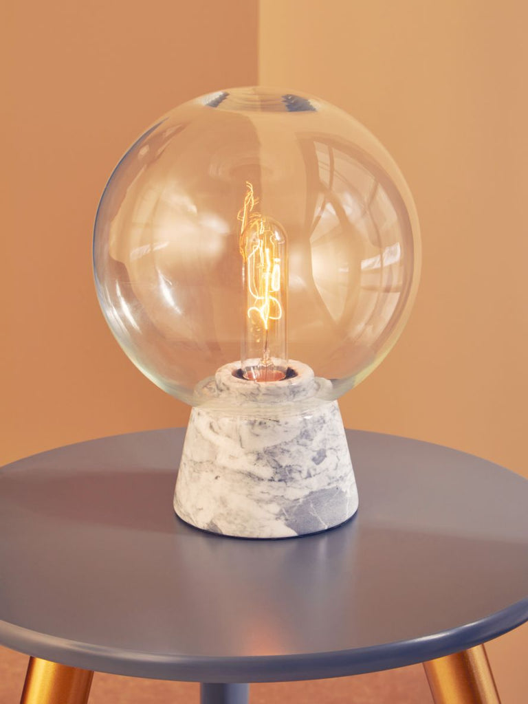 Lamoree Globe Lamp with Grey Marble Base - Dendo Design