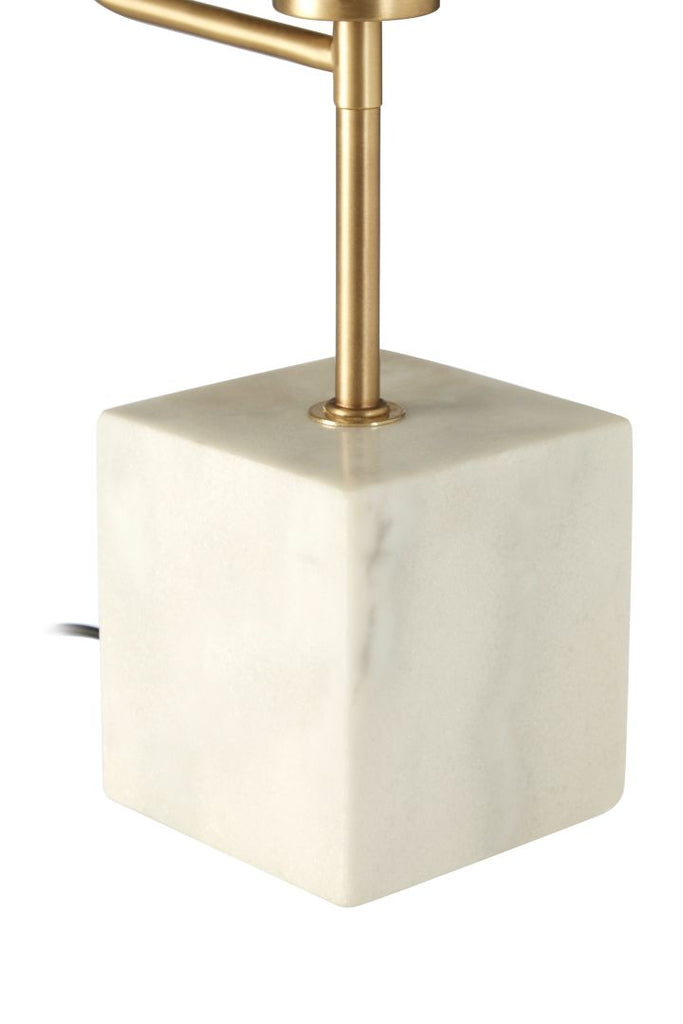 Saraflow Metal Task Lamp With White Marble Block Base - Dendo Design