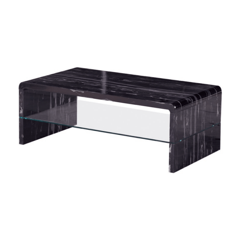 Marble Effect Coffee Table- White, Grey, Black - Dendo Design