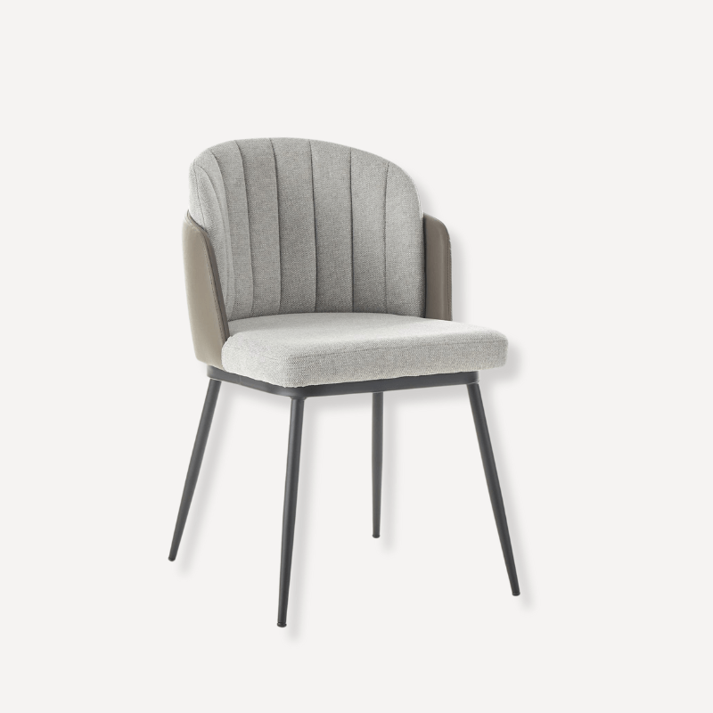PEKI Grey Fabric Faux Leather Mix Chair - Dendo Design