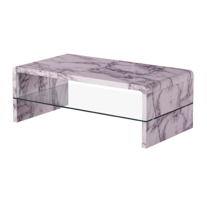 Marble Effect Coffee Table- White, Grey, Black - Dendo Design