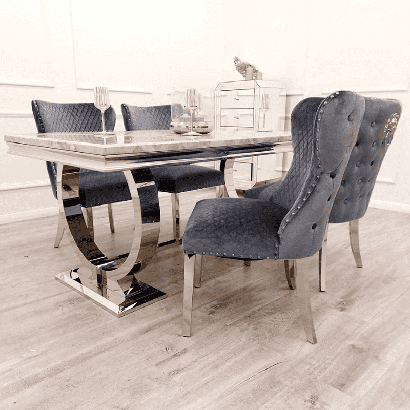 Chelsea Dining Chair all colours with Lion Knocker & Buttoned Back - Dendo Design