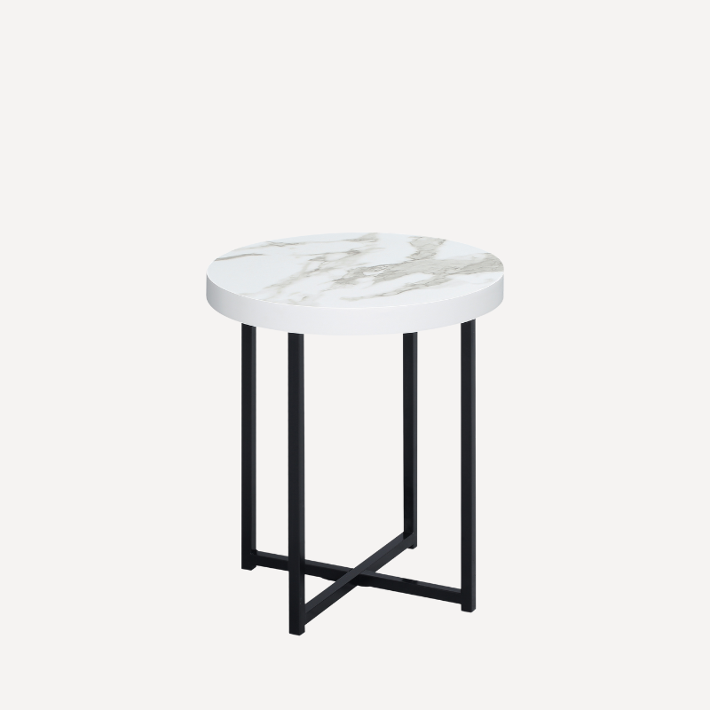 Round Side Table with Metal Legs, Modern End Table Bedside Table - Dendo Design