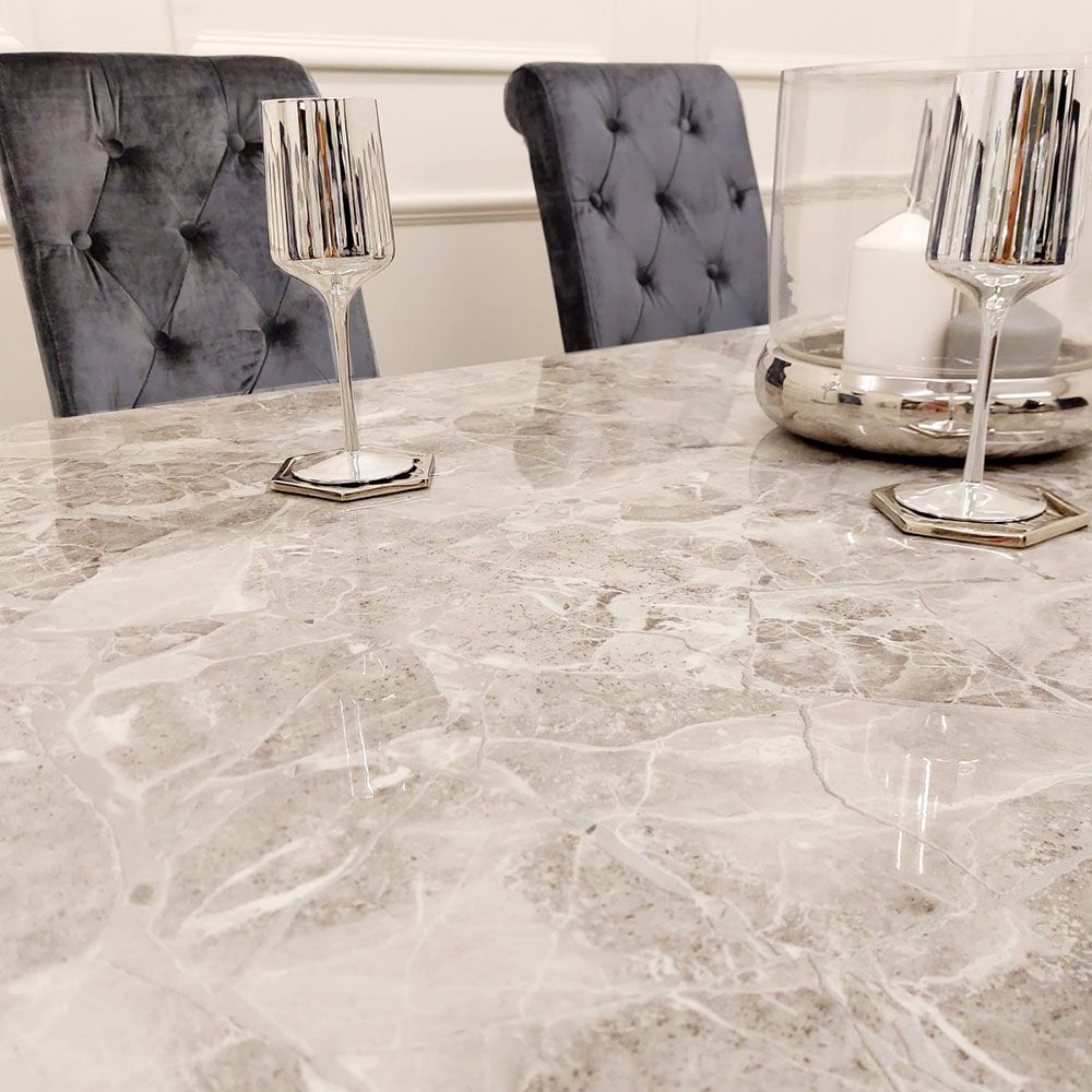 Louis Gold Marble Dining Table - Dendo Design