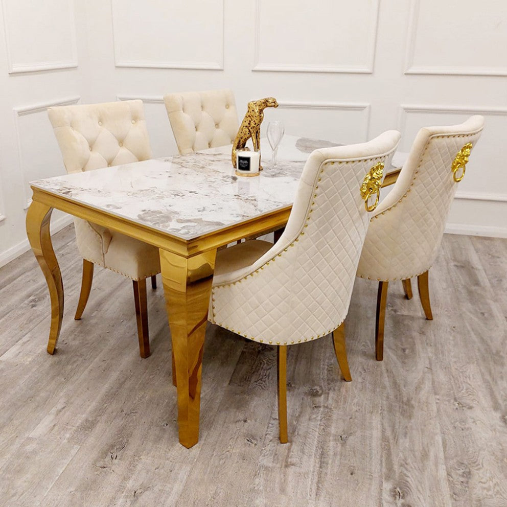 Gold Marble Dining Table - Dendo Design