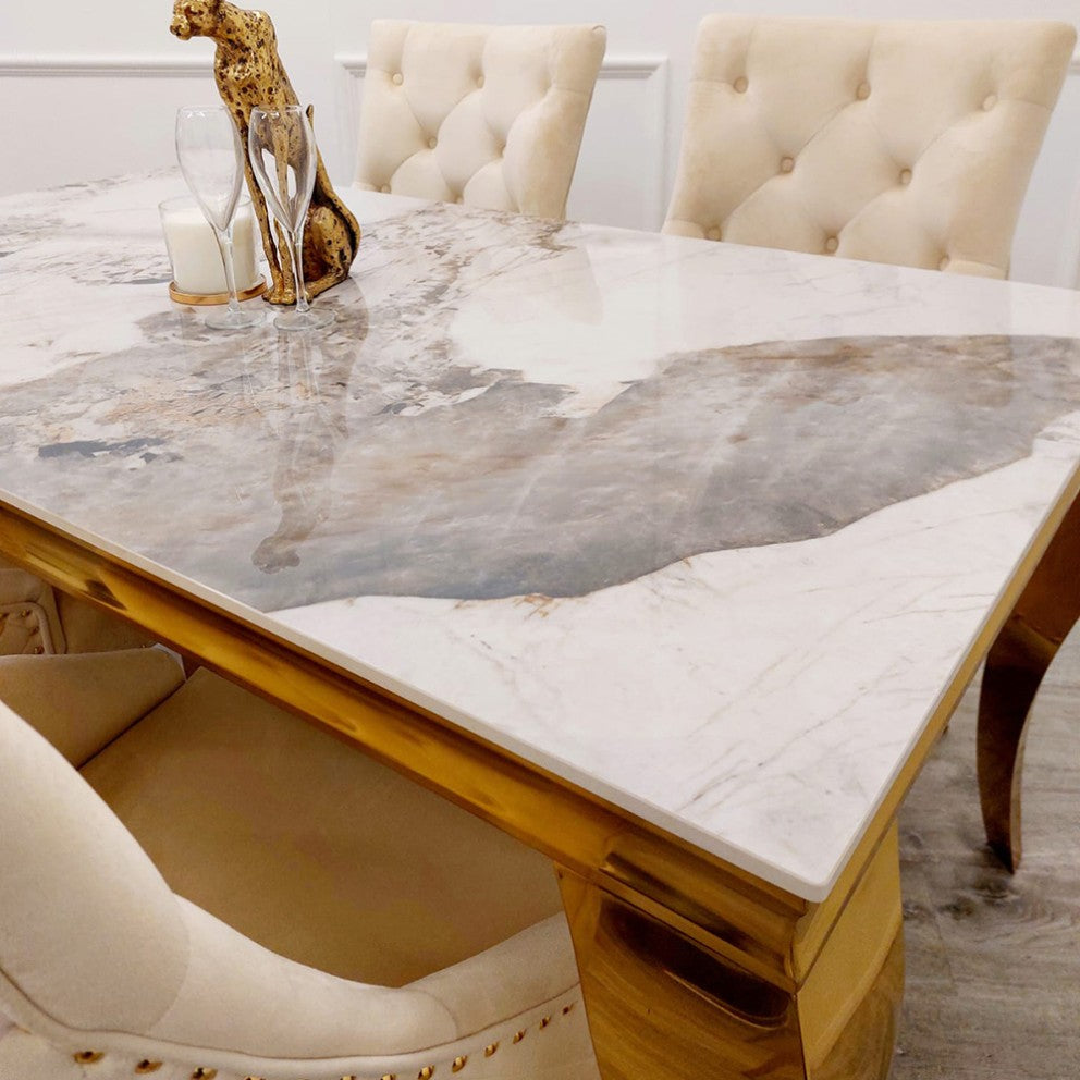 Gold Marble Dining Table - Dendo Design