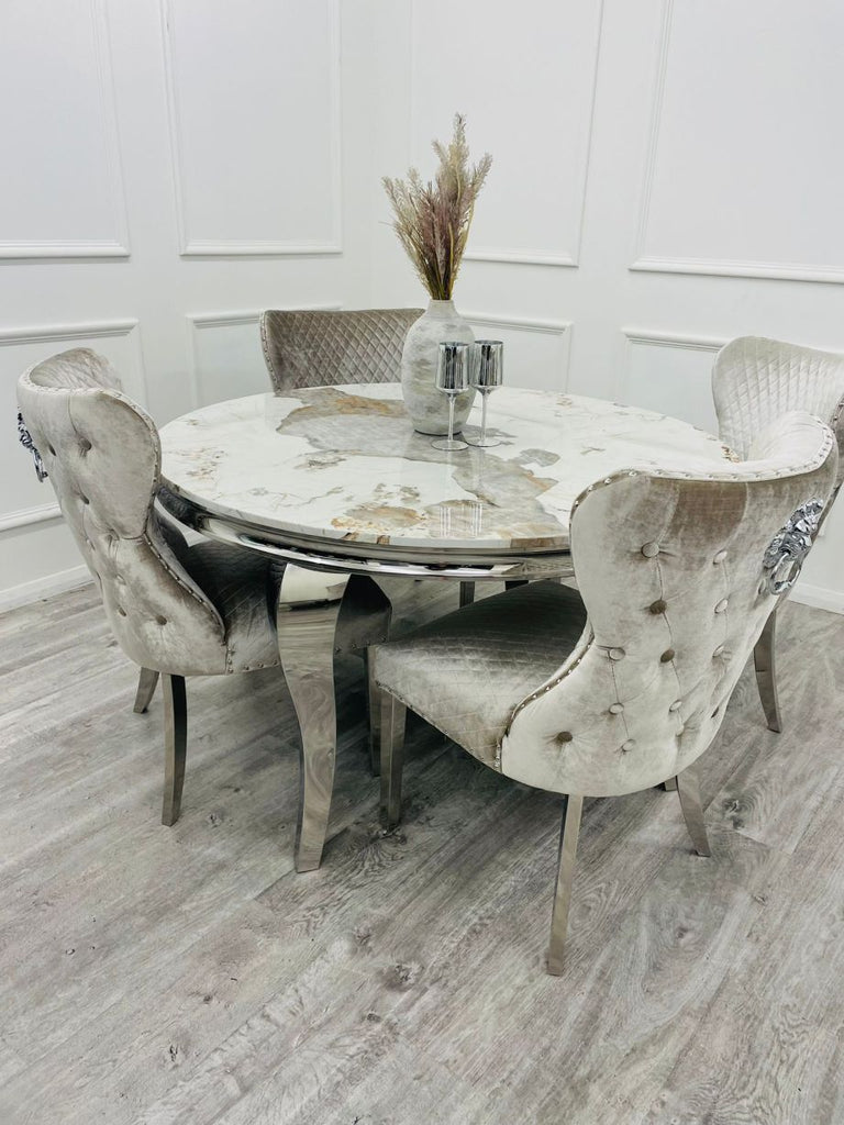 Louis Round Marble Dining Table - Dendo Design