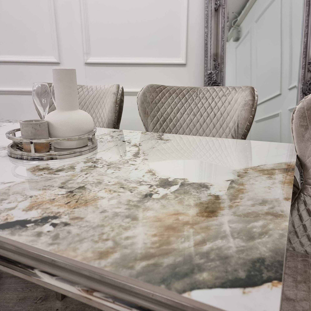 Athena Marble Dining Table- 1.8m - Dendo Design
