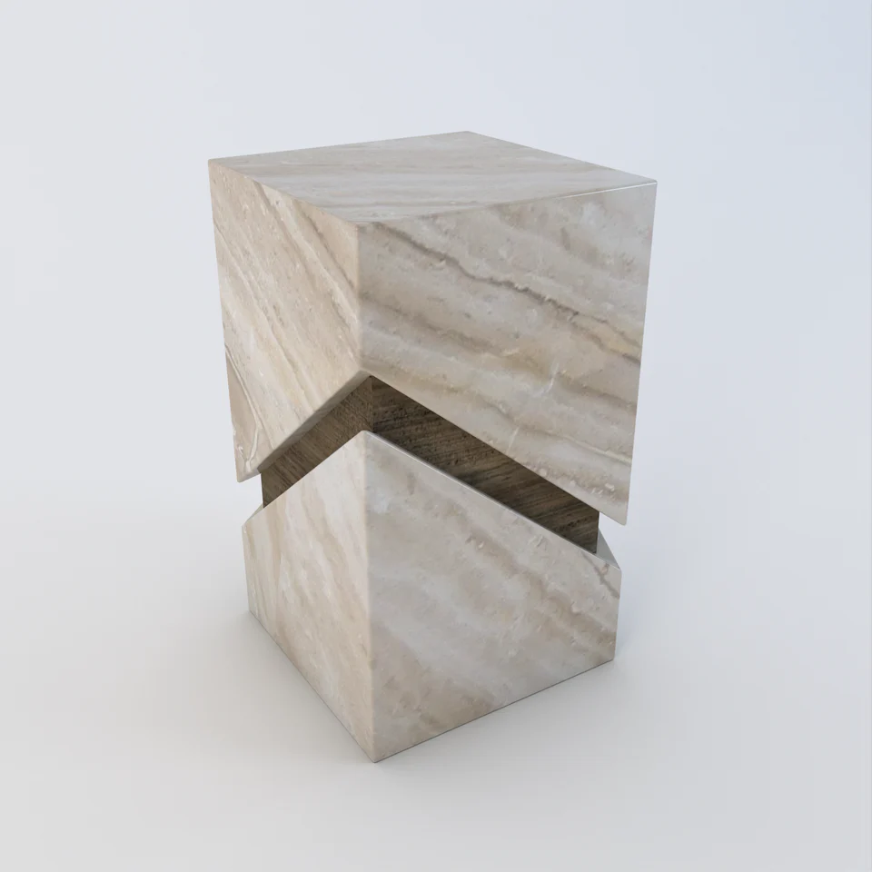 Plinth Marble Side Table - Dendo Design