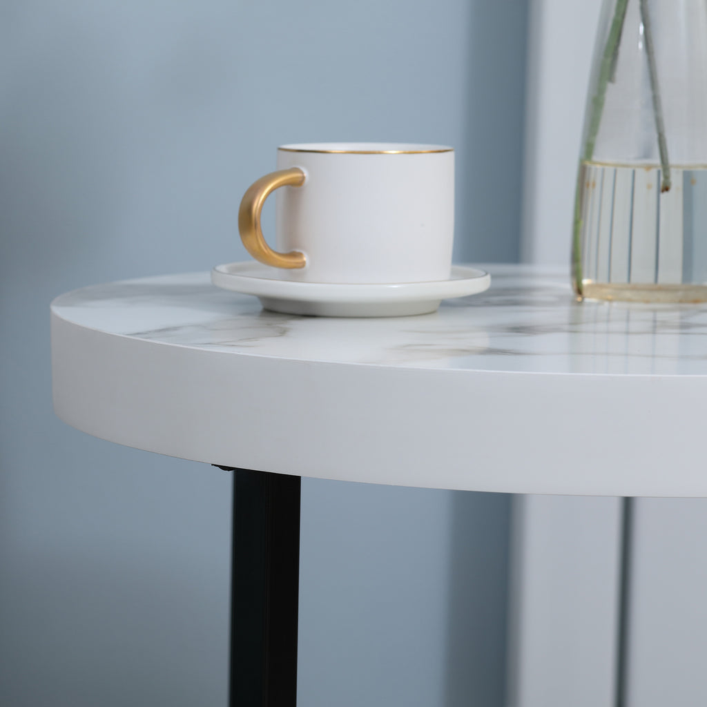 Round Side Table with Metal Legs, Modern End Table Bedside Table - Dendo Design