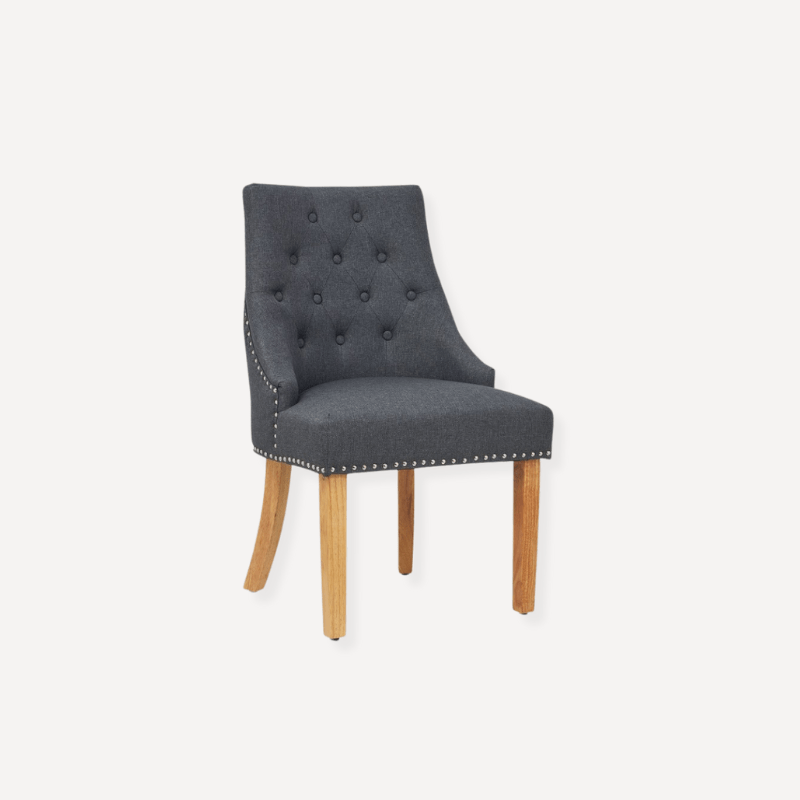 x2 Nicholas Grey Fabric Dining Chair - Dendo Design