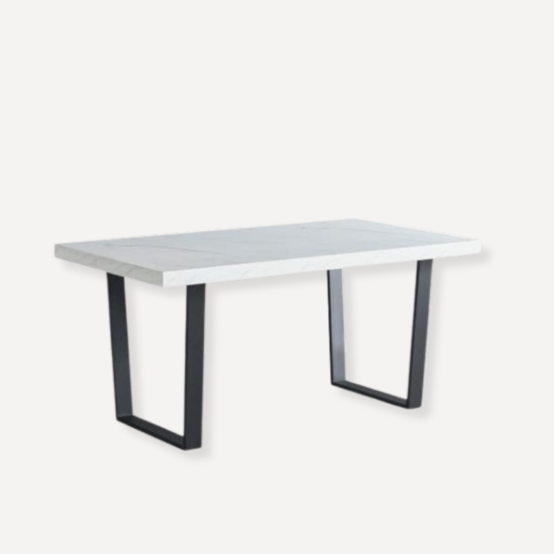 Danny MDF Dining Table with Marble Effect - Dendo Design