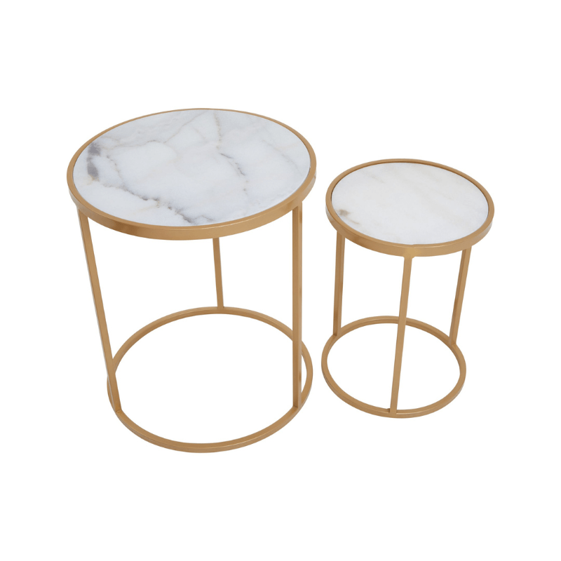 Colvalia Set Of 2 Marble Nesting Tables - Dendo Design