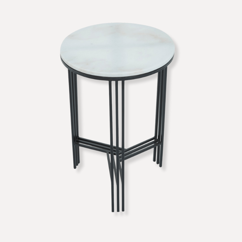 Arcanora Round Marble Side Table - Dendo Design