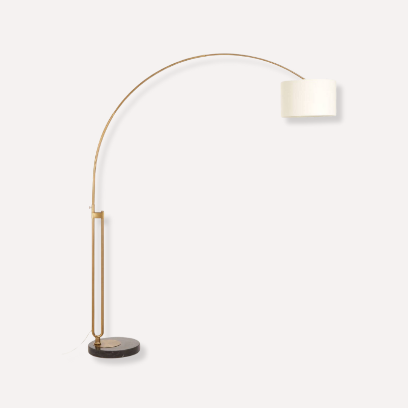 Hugo Brass Finish Arc Floor Lamp - Dendo Design
