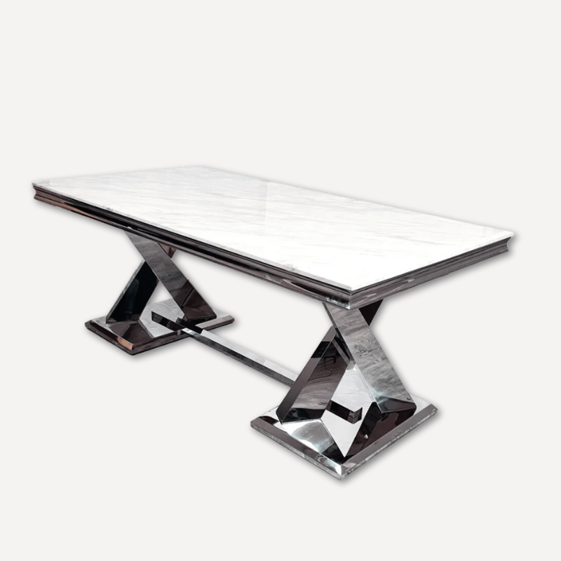 Xavia Marble Dining Table- 1.8m - Dendo Design