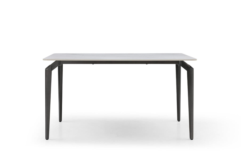 Kayo Rectangular Marble Dining Table - Black & White - Dendo Design