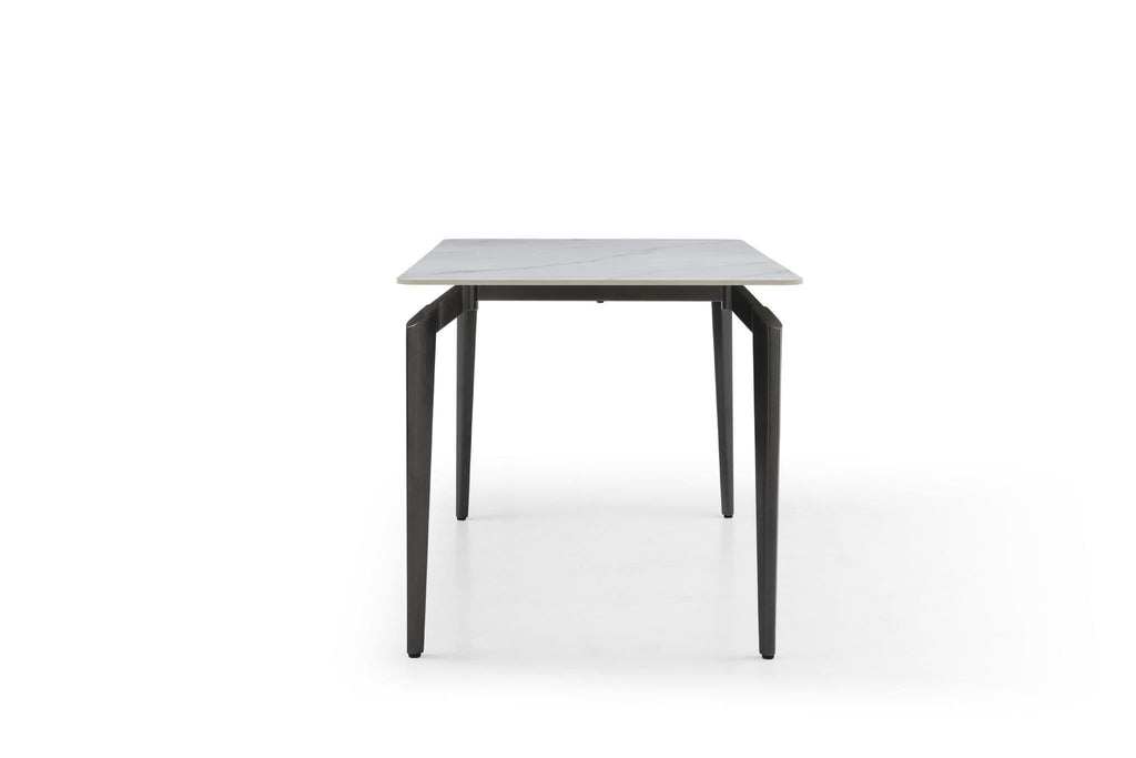 Kayo Rectangular Marble Dining Table - Black & White - Dendo Design