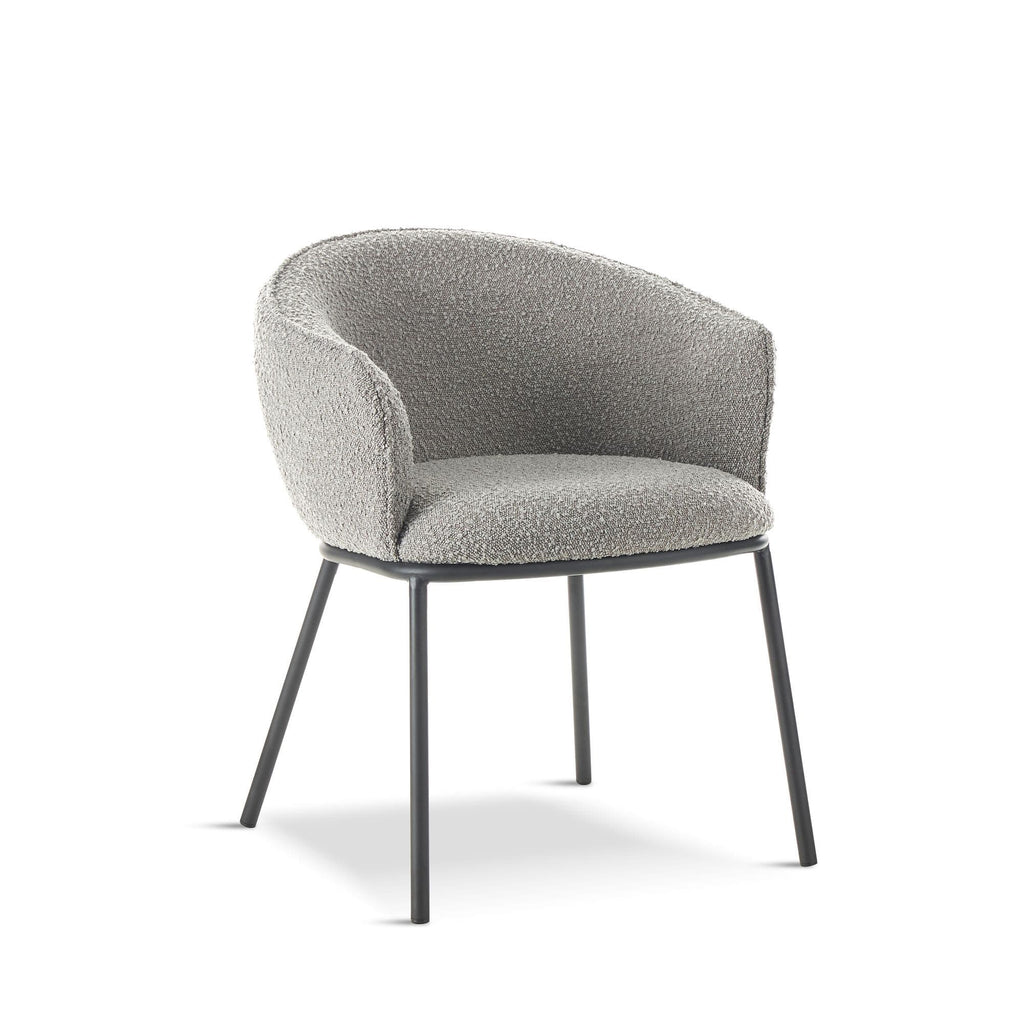 DUKE Boucle Grey Dining Chair - Dendo Design