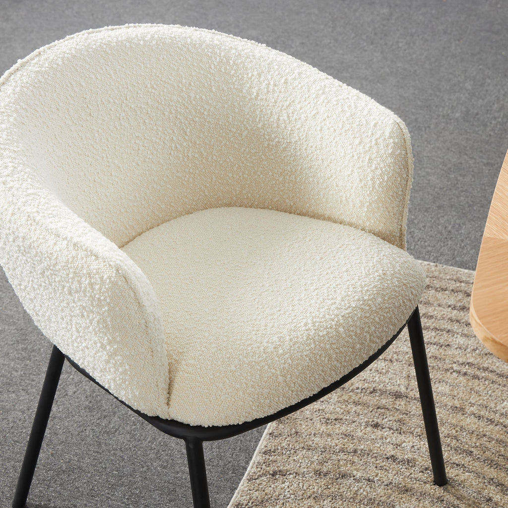 DUKE Boucle Grey Dining Chair - Dendo Design