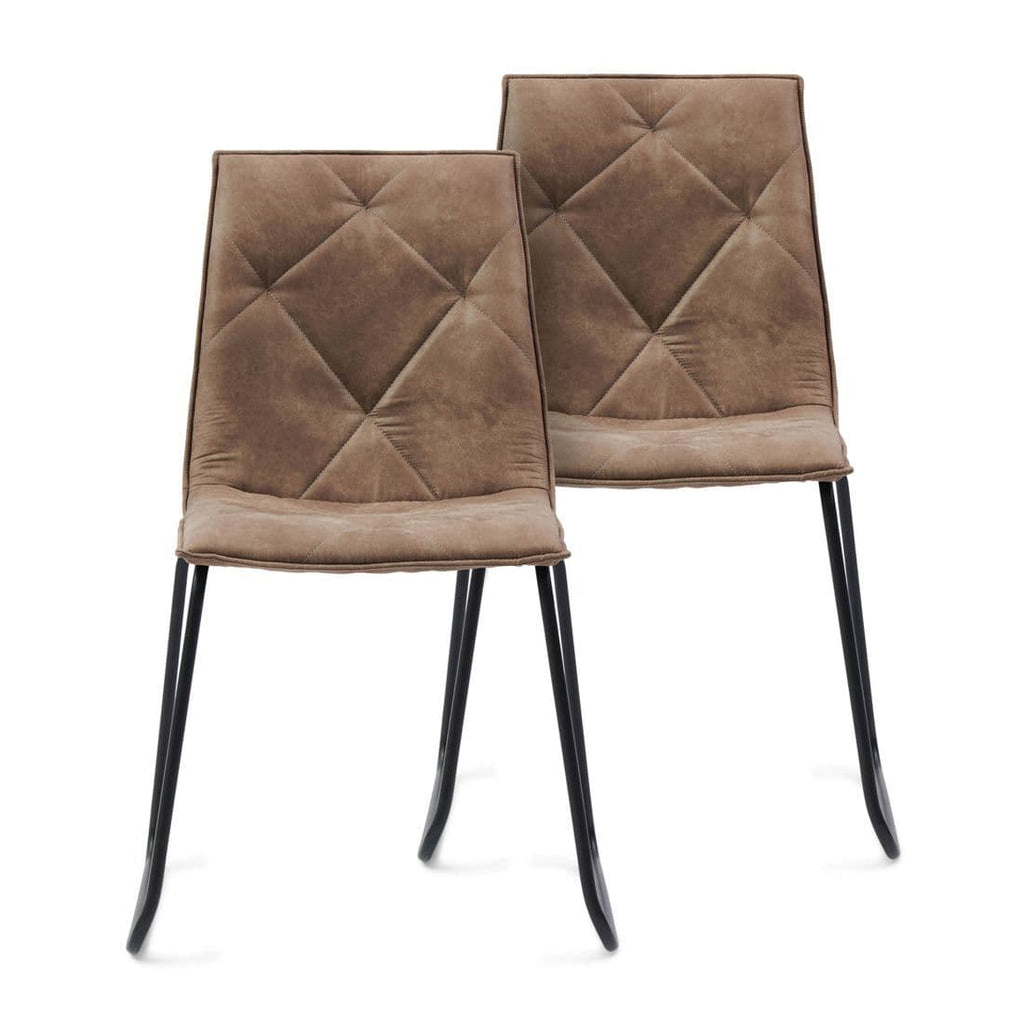 x2 Barmo Roman Coffee Leathaire Stackable Dining Chair - Dendo Design