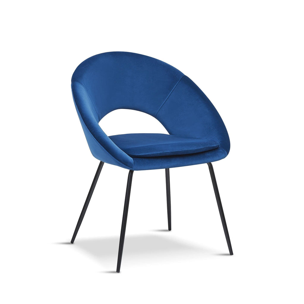 x2 Blue Open Back Dining Chair With black legs - Dendo Design
