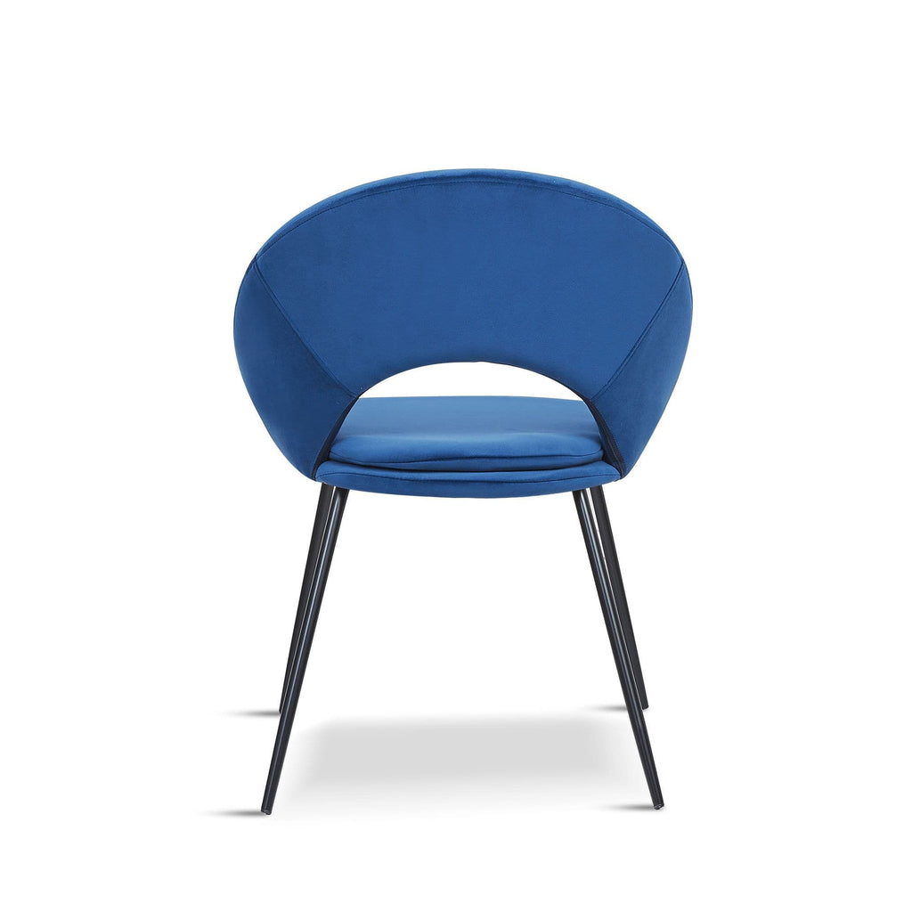 x2 Blue Open Back Dining Chair With black legs - Dendo Design