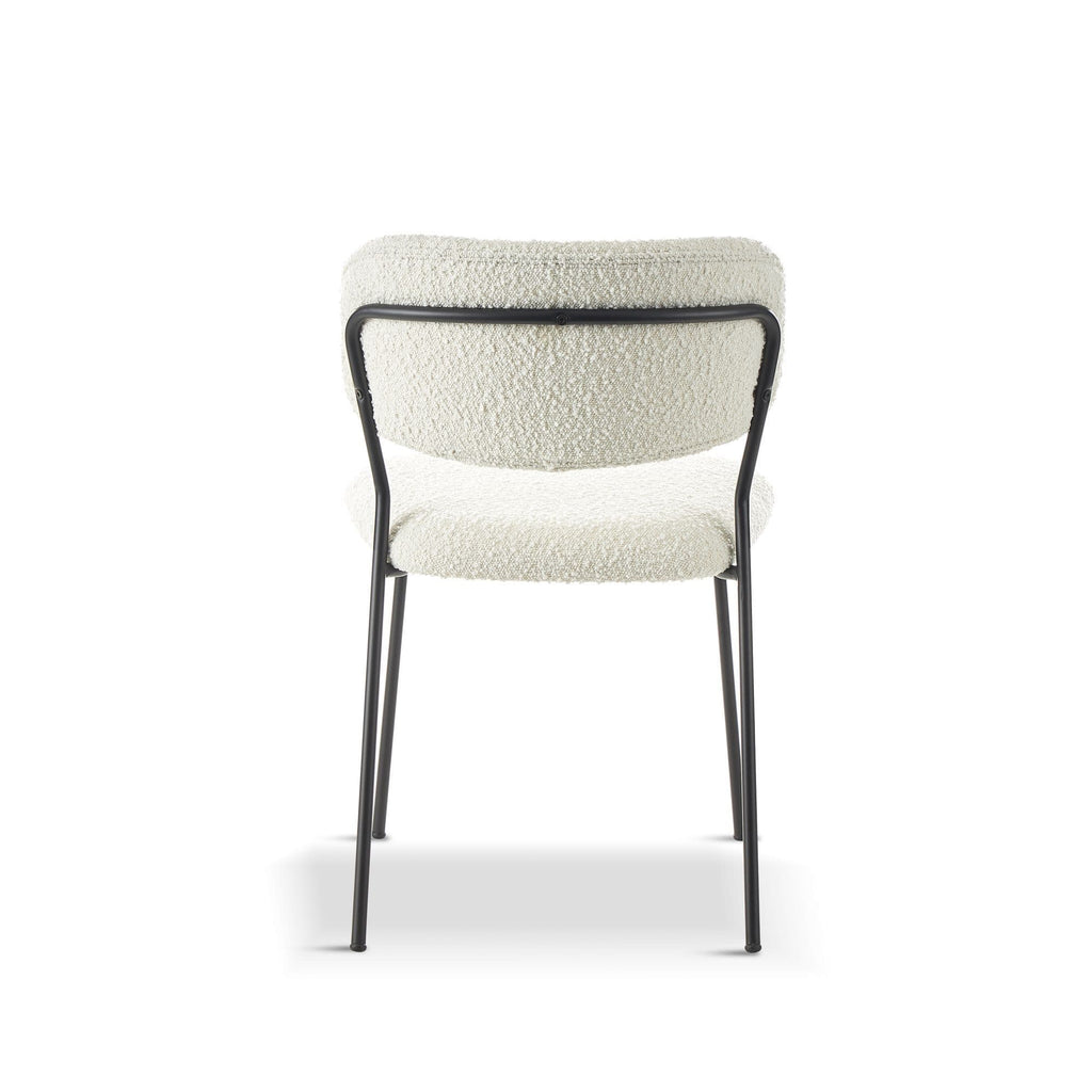 x2 CAROL White Boucle Dining Chair - Dendo Design