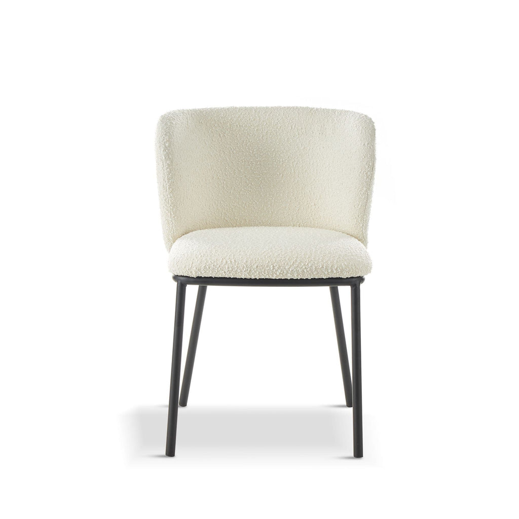 x2 Mandy Boucle White Dining Chair - Dendo Design