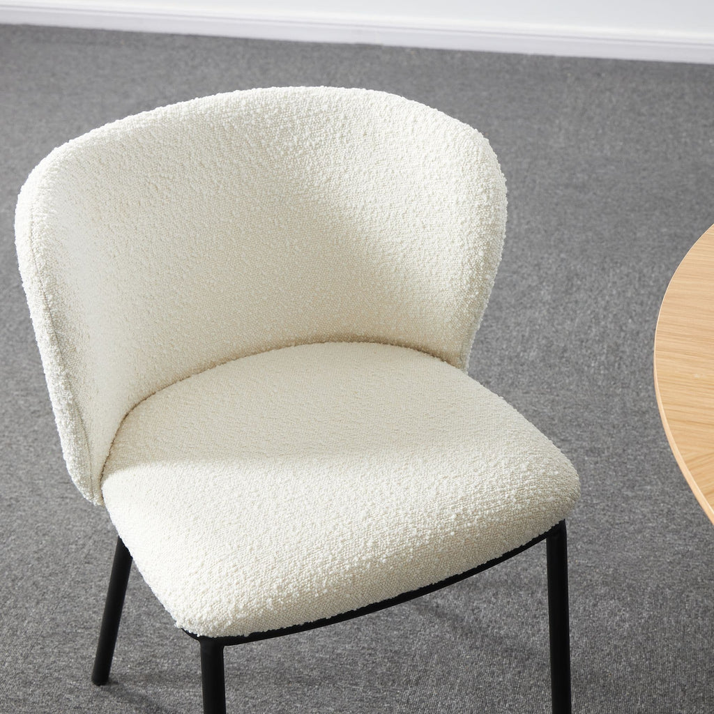 x2 Mandy Boucle White Dining Chair - Dendo Design
