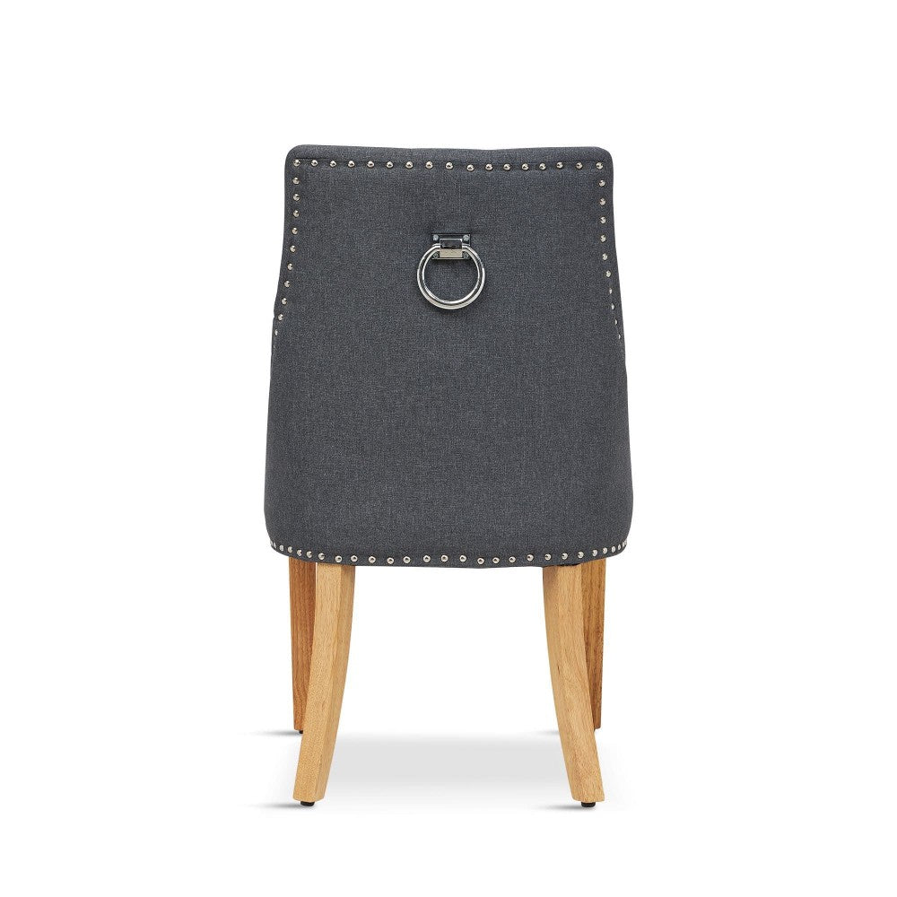 x2 Nicholas Grey Fabric Dining Chair - Dendo Design