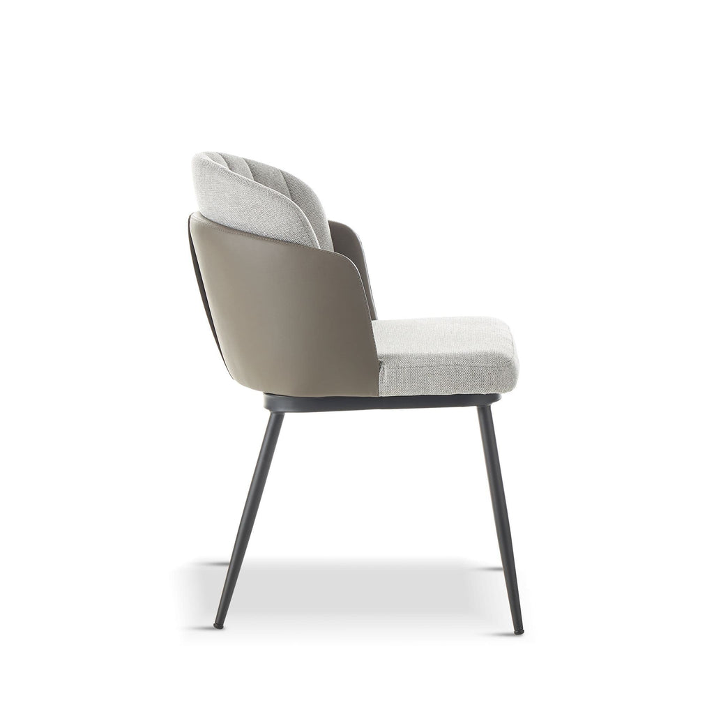 PEKI Grey Fabric Faux Leather Mix Chair - Dendo Design