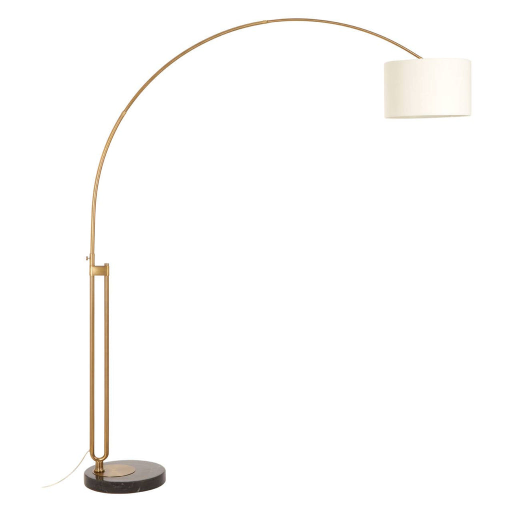 Hugo Brass Finish Arc Floor Lamp - Dendo Design