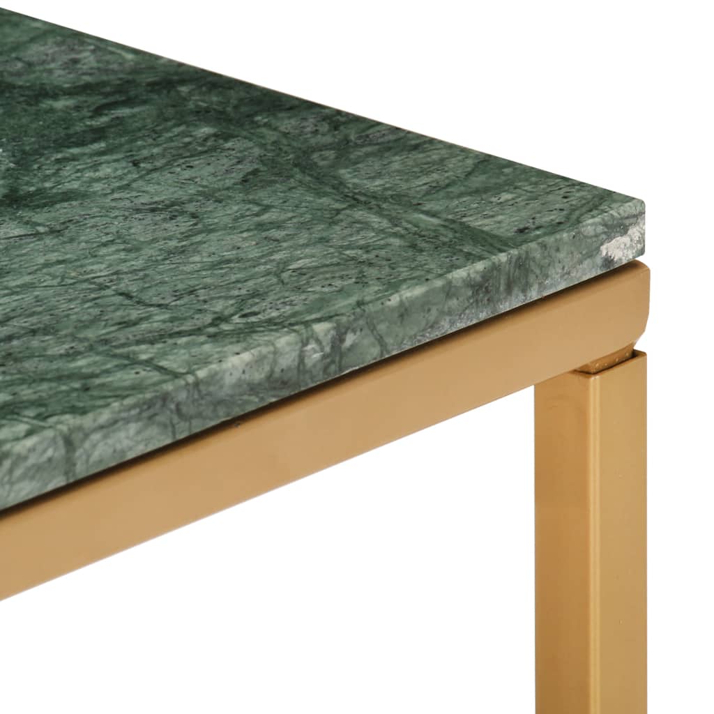 Coffee Table Green, White- Real Stone with Marble Texture- 40x40x35cm - Dendo Design