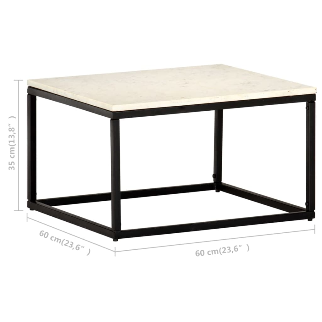 Coffee Table Green, White, Brown- Real Stone with Marble Texture-60x60x35cm - Dendo Design